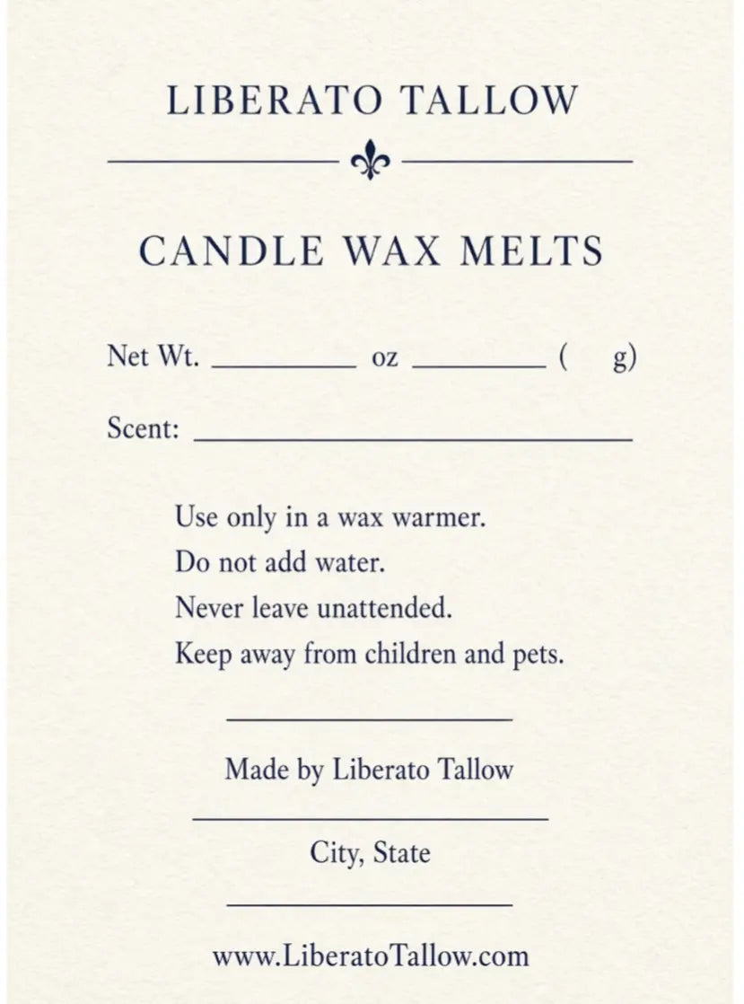 Tallow Candle Wax Melts Liberato Tallow