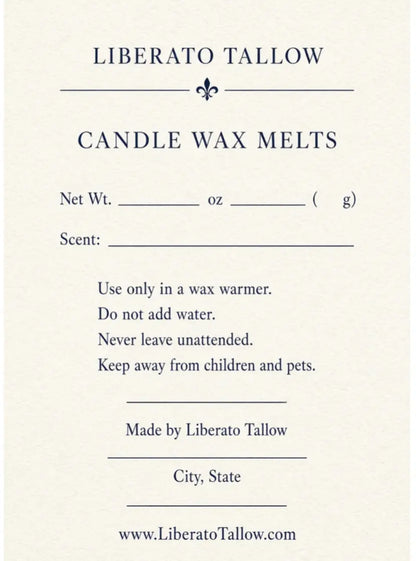 Tallow Candle Wax Melts Liberato Tallow