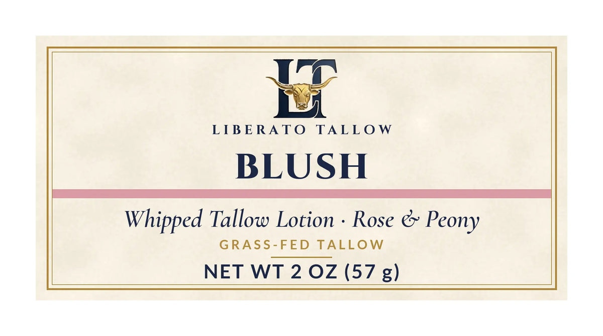 Whipped Blush Tallow Lotion 2oz label – front
