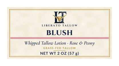 Whipped Blush Tallow Lotion 2oz label – front