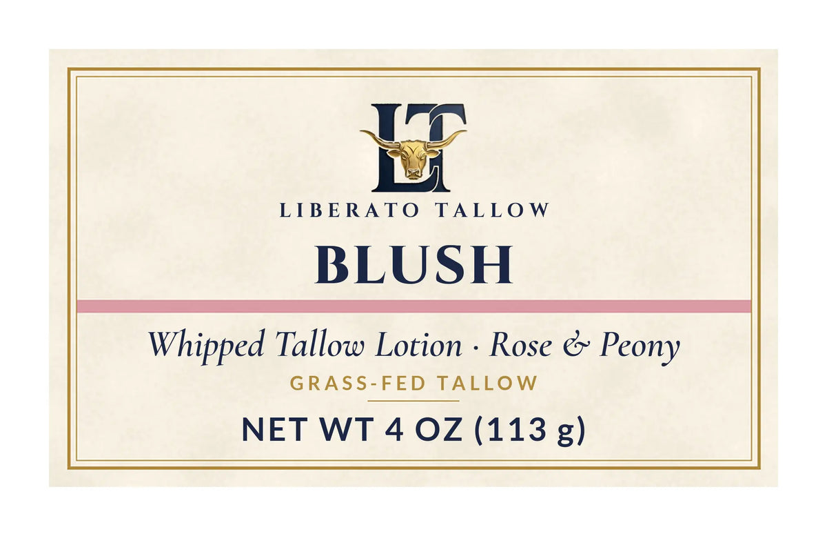 Whipped Blush Tallow Lotion 4oz label – front