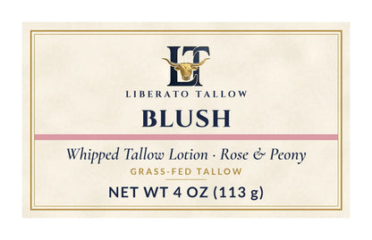Whipped Blush Tallow Lotion 4oz label – front