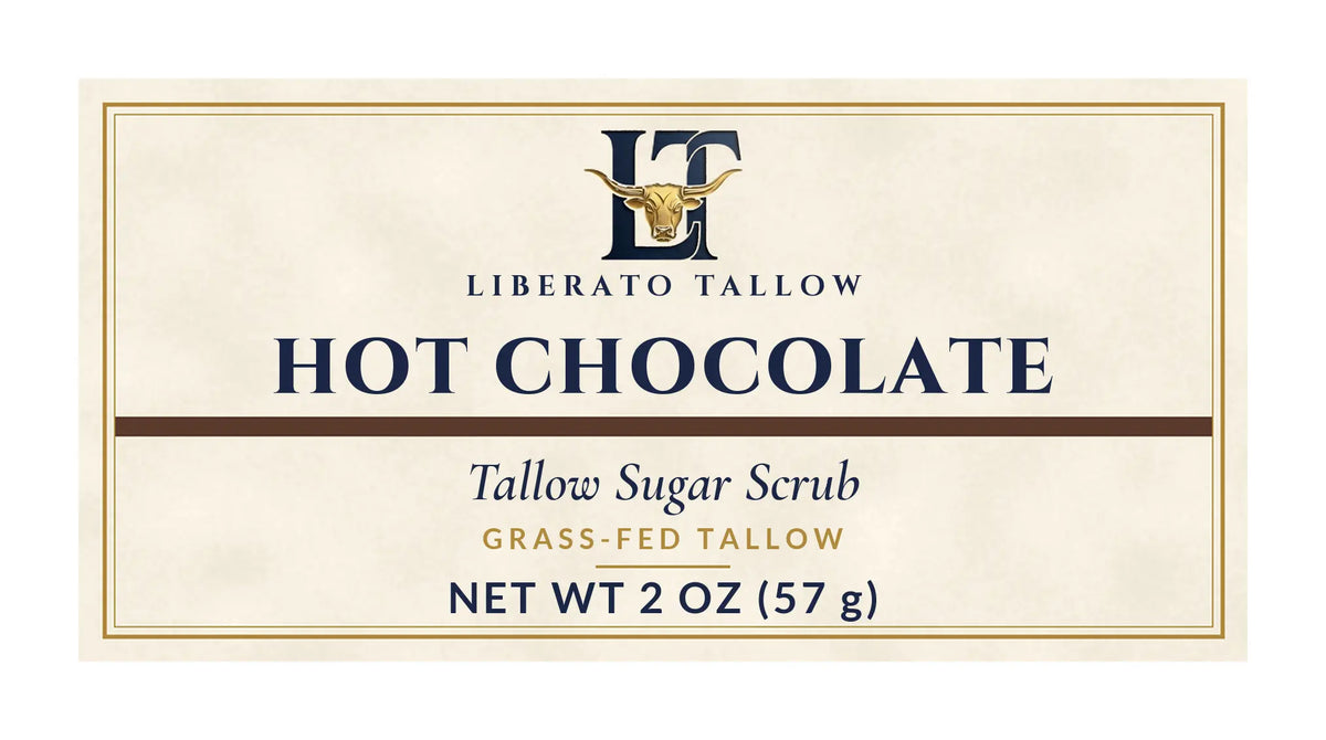 Hot Chocolate Tallow Sugar Scrub 2oz label – front
