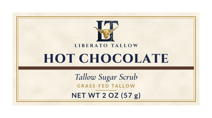 Hot Chocolate Tallow Sugar Scrub 2oz label – front