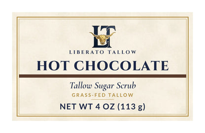 Hot Chocolate Tallow Sugar Scrub 4oz label – front