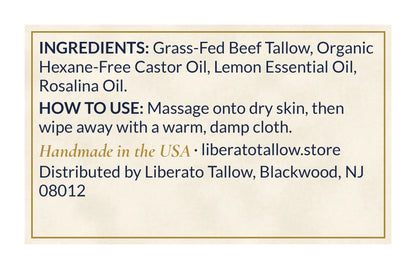 Lemonade Moisturizing Tallow Face Cleanser label – back