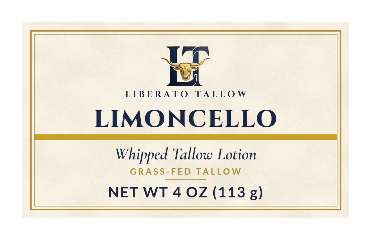 Whipped Limoncello Tallow Lotion 4oz label – front