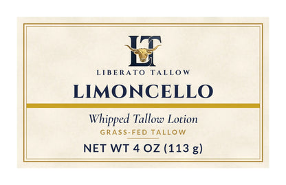 Whipped Limoncello Tallow Lotion 4oz label – front