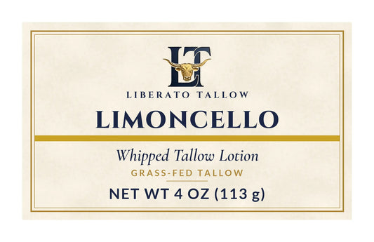 Whipped Limoncello Tallow Lotion 4oz label – front