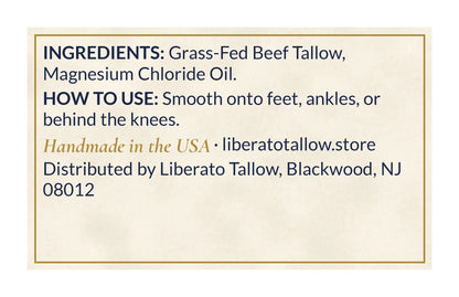 Magnesium Meadow Tallow Balm label – back