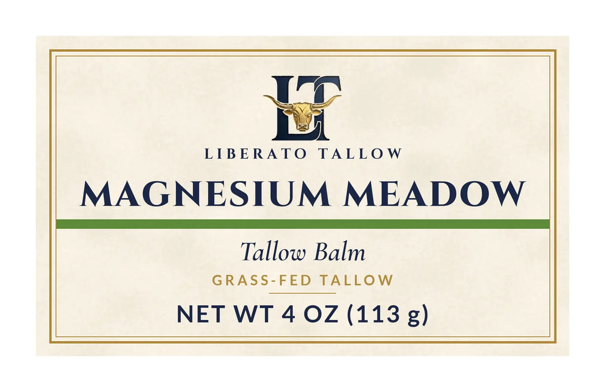 Magnesium Meadow Tallow Balm label – front