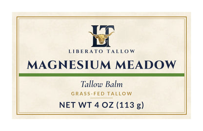 Magnesium Meadow Tallow Balm label – front