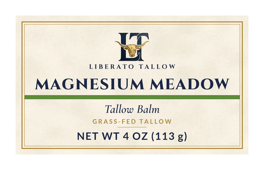 Magnesium Meadow Tallow Balm label – front