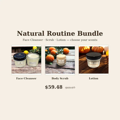 Liberato Tallow Natural Routine Bundle — face cleanser, scrub & lotion gift set — $69.97