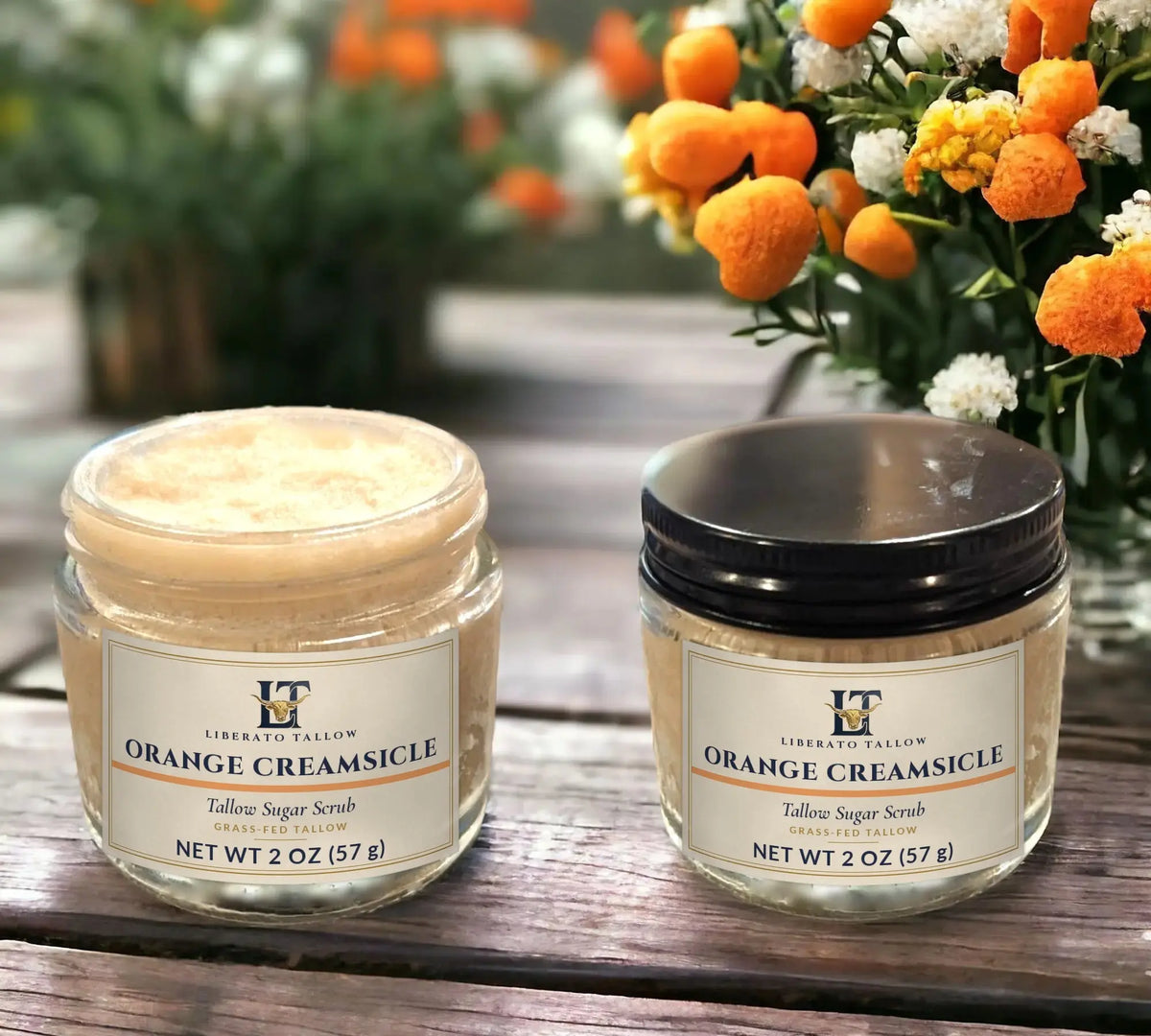 Liberato Tallow Orange Creamsicle sugar scrub jar — Natural Routine Bundle