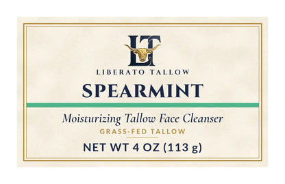 Spearmint Moisturizing Tallow Face Cleanser label – front