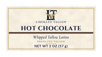 Whipped Hot Chocolate Tallow Lotion 2oz label – front