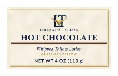 Whipped Hot Chocolate Tallow Lotion 4oz label – front