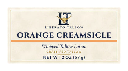 Whipped Orange Creamsicle Tallow Lotion 2oz label – front
