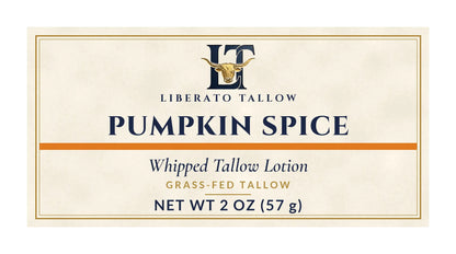 Whipped Pumpkin Spice Tallow Lotion 2oz label – front