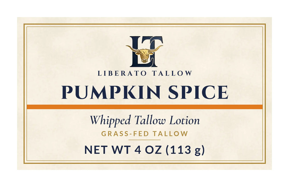 Whipped Pumpkin Spice Tallow Lotion 4oz label – front