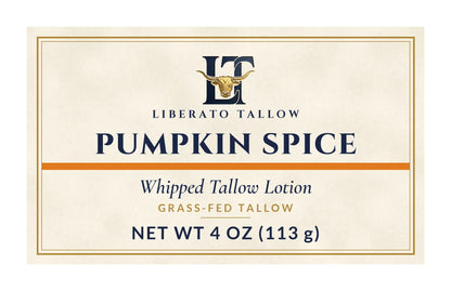 Whipped Pumpkin Spice Tallow Lotion 4oz label – front