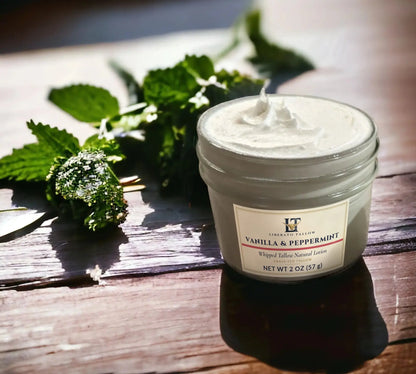 Whipped Vanilla Peppermint Tallow Natural Lotion Liberato Tallow