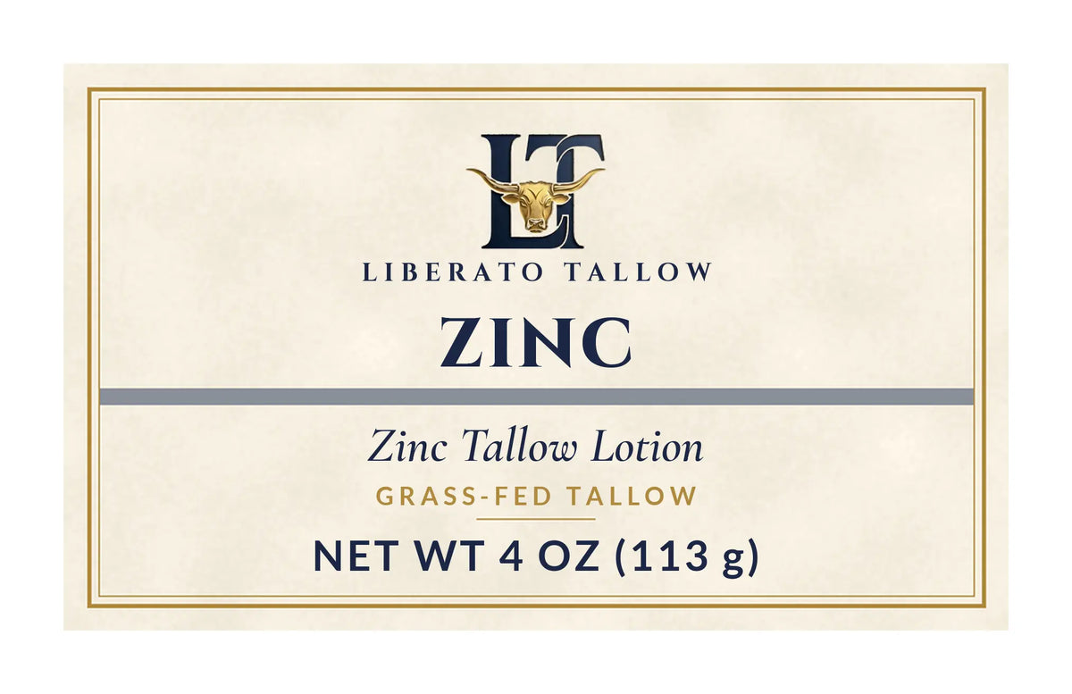 Zinc Tallow Outdoor Lotion 4oz label – front